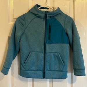 Girls Lands End Hooded Coat Teal Medium (8).